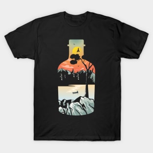 bottle landscape illustration T-Shirt